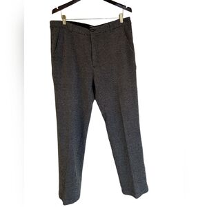 Betabrand Men's Yoga Dress Pants Tweed Like Wide Leg Size 36×32 Gray Black